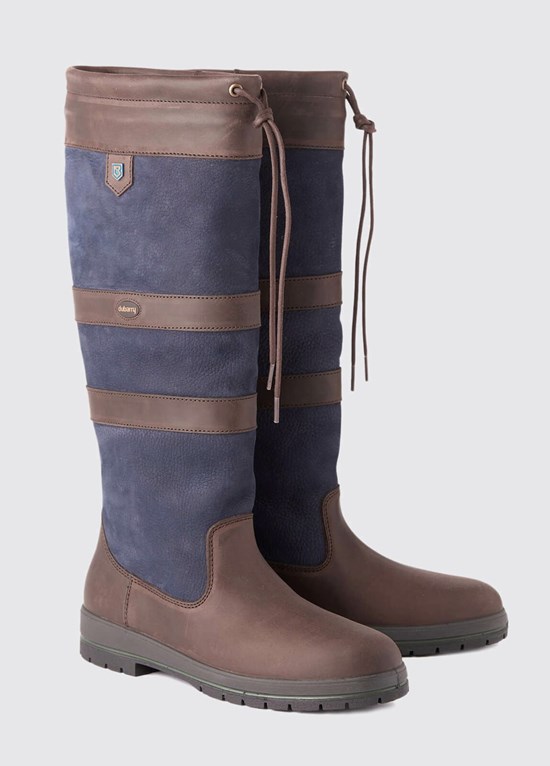 Bottes Voile Dubarry Galway Femme Bleu Marine Marron | 096123FEI
