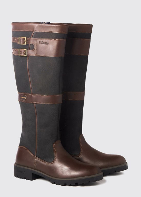 Bottes Voile Dubarry Longford Femme Noir Marron | 653274QHM