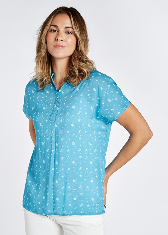 Chemises Dubarry Waterfall Printed Tops Femme Bleu | 978054LVA