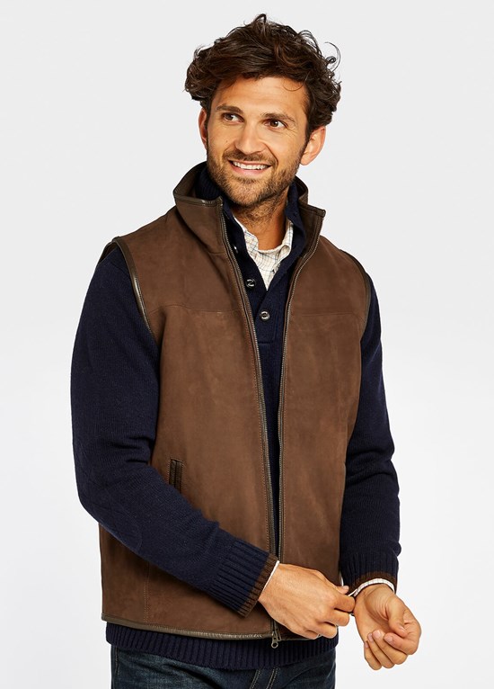 Gilet Dubarry Dunhill Cuir Homme Marron | 651290OHT