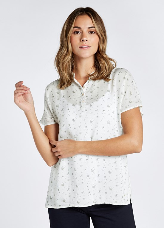 Hauts & Robe Dubarry Waterfall Printed Tops Femme Blanche | 751382ECG