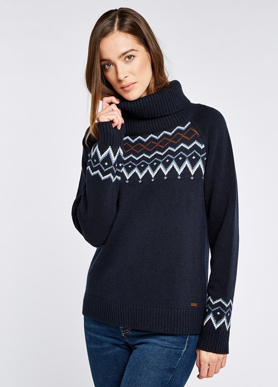 Knitwear Dubarry Riverstown Fair Isle Pull Femme Bleu Marine | 901823LIC